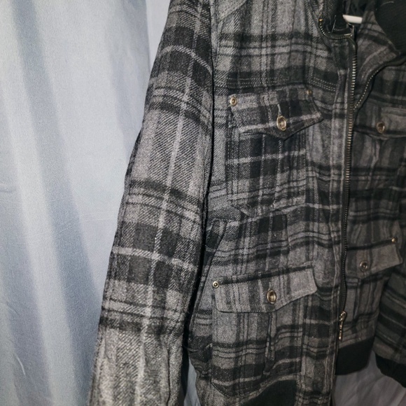 Men's Plaid Wool Bomber Jacket | X-Ray | Large NWOT - Picture 5 of 6